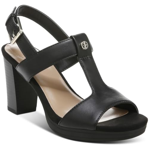 Giani Bernini Womens Paulette Faux Leather Block Heel Black 8.5 Medium (B,M)