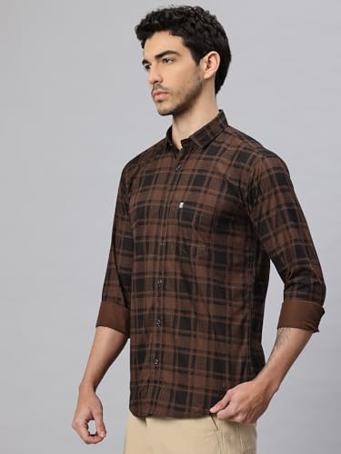 Image of Majestic Man Men's Pure Cotton Checkered Slim Fit Casual Shirt - Full Sleeve | Trendy & Comfortable