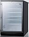 Summit Appliance SCR600BGLHV Commercially Listed 5.5 Cu.Ft. Counter Height Beverage Center with Glass Door, Auto Defrost, Digital Thermostat, Professional Thin Handle, Lock and Black Cabinet