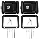 Jotekonoby Wohnmobil-Schranktürschloss mit Schlüssel, festes Nieten-Set für Wohnmobil, Anhänger und Wohnwagen, 11,9 cm L x 9,1 cm B, Schwarz