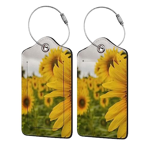 Étiquettes de bagage jaune tournesol lot de 4 contre la perte