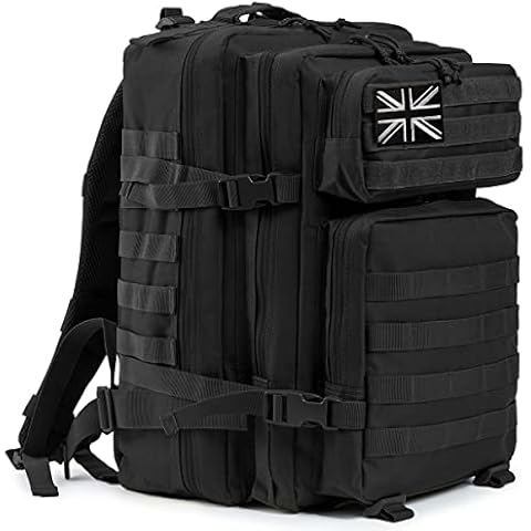 QT&QY 45L Military Tactical Backpacks Molle Army Assault Pack 3 Day Bug Out Bag Hiking Treeking Camouflage Hunting Rucksack Cover