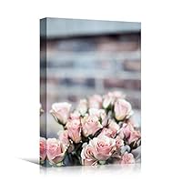 Canvas Wall Art Pink Arrangement Bouquet Expressive Floral Multicolor Photography Romantics - 12x18 inches
