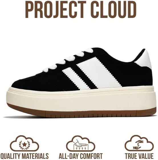 Project Cloud Fashion Platform Sneakers for Kids 2026 - Lightweight Memory Foam Insole Kids Shoes - Durable & Non-Slip Lace up Trendy Platform Kids Sneakers (Little Nita) - Image 4