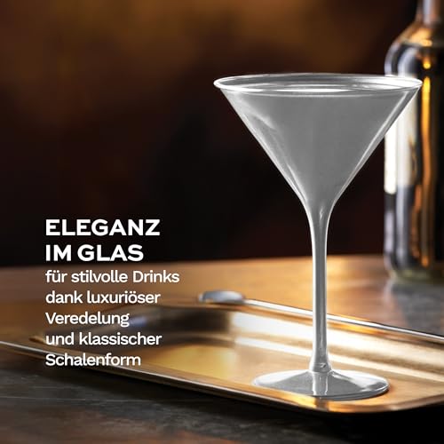 Stölzle Lausitz Elements Cocktailgläser Silber Kristallglas 240 ml, 6er-Set – Ansicht 4