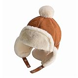 Edad adecuada: 1 2 3 4 años. YWSZY Gorros Aviador Hombre, Niño bebé niño niña Sombrero de Invierno Pelota Bola oído Espesar Tapa Caliente con Peluche de niños Sombrero Volando Gorra 1 2 3 4 años