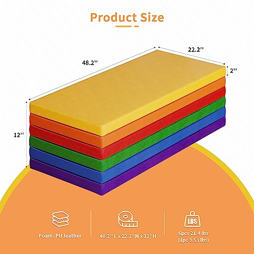 Mooitz 91264 Nap Mats, 6Pcs Toddler Nap Rest Mats For Daycare Preschool, Kids Rest Mat 2 Inch Suitable thumb #6