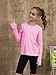 ZDC Girls Long Sleeve Athletic Shirts Kids Crewneck Quick Dry Workout Yoga Tops Basic Tees Activewear Light Pink
