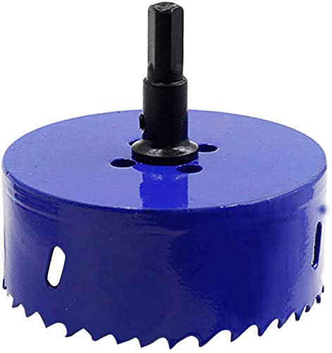 Image of Luomorgo 3.5 inch 90mm Hole Saw, 1 1 /4 inch Cutting Depth | HSS Bi-Metal, Hex Shank Drill Bit Adapter, For Wood Cornhole Boards Plastic Drywall Fiberboard