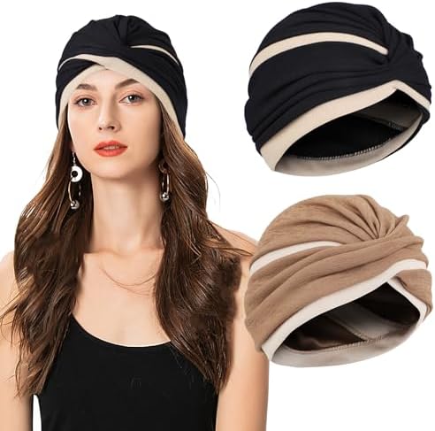 XEPST 2 Pieces Women Turban Headwear Chemotherapy African Elastic...