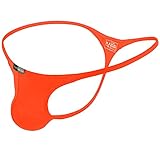 ChaoGii Men's Thong Underwear G-String Bulge Pouch Bikini T-back Underwear Low Rise Brief Orange