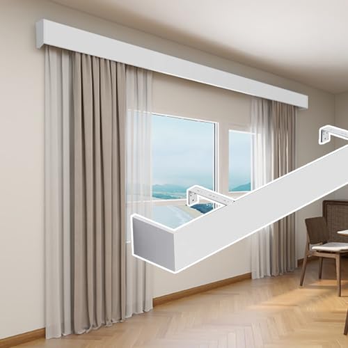 Caja de galería de cortina de aleación de aluminio montada en pared, cubierta de cortina opaca ajustable cortable, panel de barra de 120cm, cornisa de ventana elegante para decoración del hogar