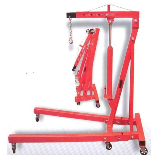Gru alza motori ripiegabile su ruote con portata massima di 1 tonnellata, dimensioni gru aperta 158X106X156 cm