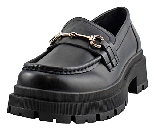 Image of Forever Link Womens Slip On Loafer Chunky Chain Platform Heel