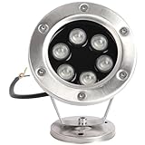 照明 水中ランプ - LED水中ライト - LED 潜水ライト、IP68防水ステンレス鋼水中噴水ライト、360°角度調整可能低電圧LEDプールライト、滝水族館庭景観装飾照明用(Color:Red,Size:18W-AC12V)