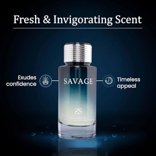 Image of Symphony Perfume SAVAGE Eau De Parfum, 100ml 3.4oz, Luxury for Men, Long Lasting, Woody, Aromatic Fresh Masculine, Lavander, Signature Scent