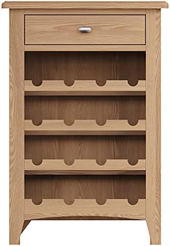 Oakland Modern Oak Wine Rack | 16 Bottle Storage Compartments Wine Cabinet | Light Wood Tone