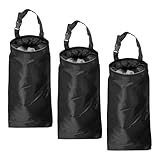 DUSCOKE 3PCS Hanging Car Garbage Bag for Back Seat - Universal Detachable Trash Bag Car Garbage Can with Elastic Opening, Washable Auto Trash Can Storage Bags for Outdoor Traveling & Home Use (3PCS)