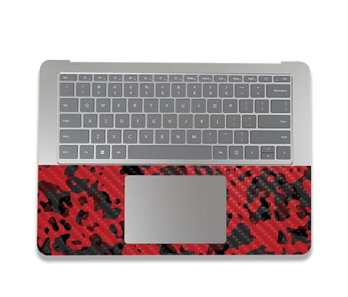Image of MightySkins Carbon Fiber Skin Compatible with Microsoft Surface Laptop Studio 2 (2023) Full Wrap Kit - Red Modern Camo | Protective, Durable Textured Carbon Fiber Finish | Made in The USA