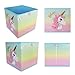 Lovely Little Things Unicorn Storage Bins Foldable - Toy Box Collapsible Cube - Boxes for Shelves - Storage Box Decorative - Kids Toys Organizer - Rainbow Container [Pink Hair]