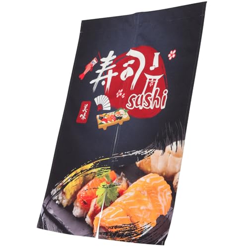 BESPORTBLE Cortina de Puerta Japonesa Noren para Cocina y Restaurante de Sushi, Tela Resistente y Práctica, Tamaño 65x90 Cm, Diseño Decorativo Tradicional para Hogar y Comercio