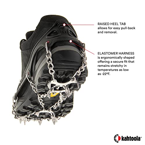 Kahtoola Microspikes Footwear Traction For Winter Trail Hiking & Ice Mountaineering - Extra Large - Forest Green #TOP4