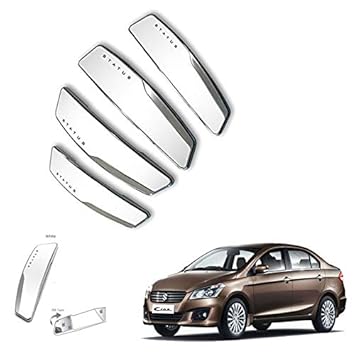 TOUCH OF MODERN Status High Gloss Premium Door Edge Guards Set of 4-(Made in Korea) - White for Maruti Ciaz
