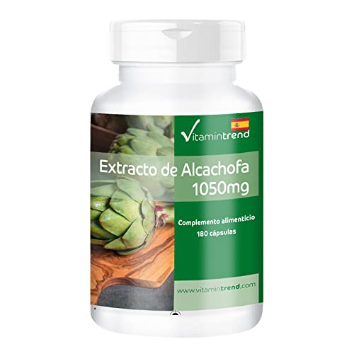 Alcachofa en cápsulas – 180 cápsulas – Cynara Scolymus – 2,5% de Cinarina – Flavonoides– Para estimular el metabolismo | Vitamintrend®
