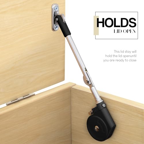 MORINBO Lid Stay 105 Degree Open with Soft Close, Lid Support for Toy Box and Upward Top-Opening Flap Doors, Easy to Install (Pack of 1) - Image 2