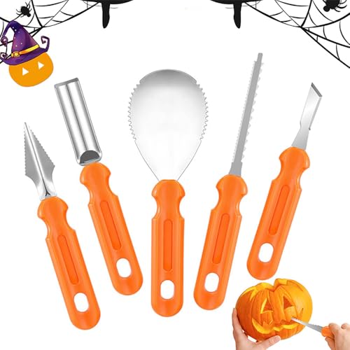Halloween Pumpkin Carving Kit with Box, 7 Pieces Professional Stainless Steel Carving Tools Set Sculpting Knife Saw Scoop for Jack-O-Lantern Decoration, Family DIY Gift for Kids Teens Adults - Image 4