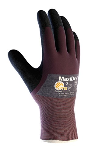 ATG 56-425/M Maxidry, Gry. Nylon Shell, Prpl./ Blk. Nitrile Non-Slip 3/4 Coat Purple M