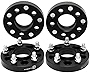 VLAOSCHI Black Forged 5x4.5 Hubcentric Wheel Spacers 1.25 Inch with 12x1.5 Studs 67.1mm Bore Compatible with Jeep Hyundai-Mazda-Mitsubishi 5 Lug 5x114.3 for Compass Patriot Genesis Tucson - Pack of 4