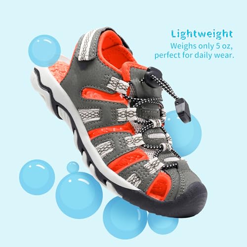 Image of DREAM PAIRS Boys Girls Summer Outdoor Athletic Sport Sandals Walking Water Hiking Hook and Loop Adjustable Multicolor for Toddler /Little /Big Kids