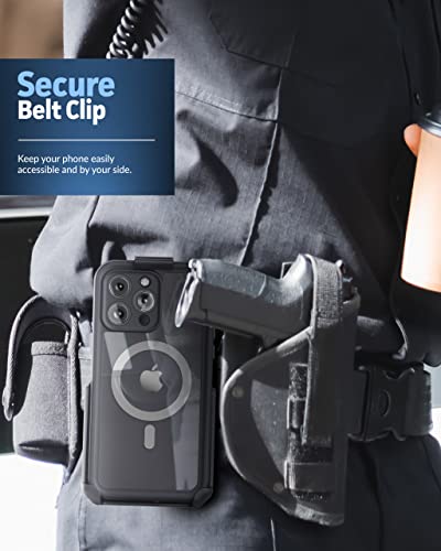 Encased Titan-X Designed for iPhone 14 Pro Max Waterproof Case Compatible with MagSafe and Belt Clip Holster (MIL-Spec Extreme Protection)