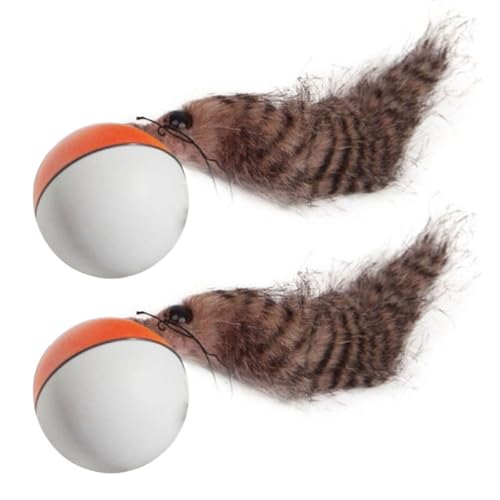 Juguetes para gatos y cachorros balones eléctricos con batería y motor plástico ligero 2