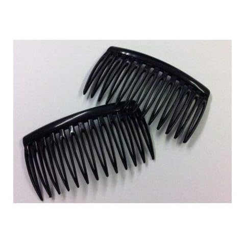 Set of 2 Small Black Hair Combs Cover