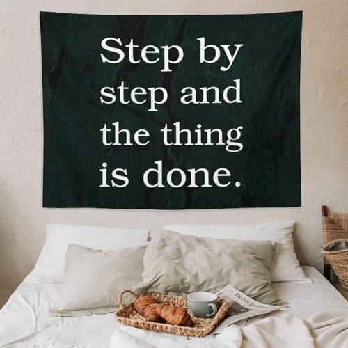 Tapiz de pared con frase motivacional para decoración de dormitorio y salón (152 x 203 cm) 5