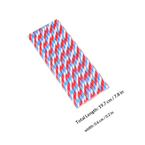150 pitillos de papel biodegradables con rayas azules y rojas miniatura 2