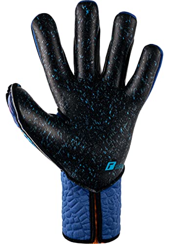 Reusch Attraction Fusion Strapless AdaptiveFlex Goalkeeper Gloves with Excellent Grip and Inseam Cut, blue/orange, 10 UK - Image 4
