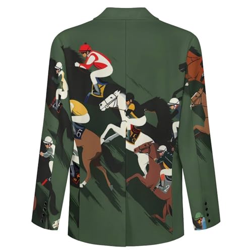 Race Horse Horserace Casual Suits Jackets for Men Two Buttons Business Coat Wedding Dinner Party4