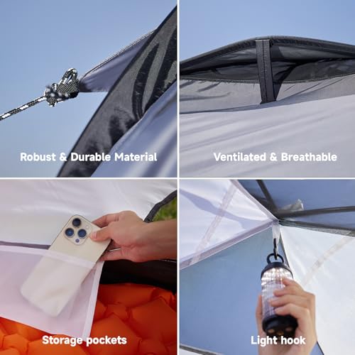 EchoSmile Camping Tent for 2-3 Person, Waterproof Dome Tent with Vestibule, Ultralight Easy Setup for Outdoor Camping, 3 Season - Thumbnail 6