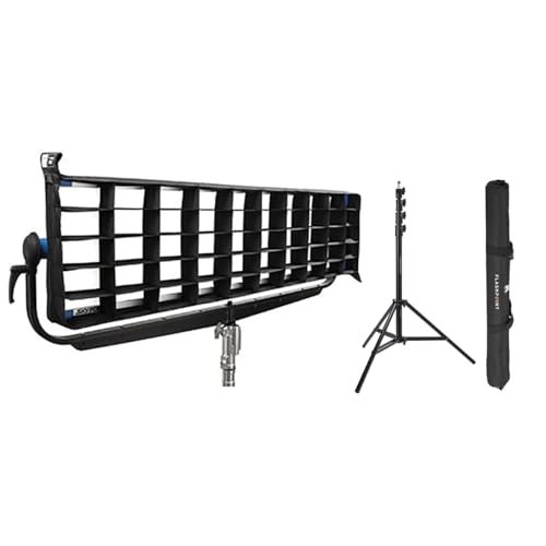 ARRI 40x60 Degree DoPchoice SnapGrid for S120 SkyPanel LED Light, Bundle with Pro 9.5' Air-Cushioned Heavy-Duty Light Stand