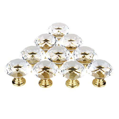 Schrank Knöpfe Kristall - MAIKEHOME 10er 30mm Schrankknöpfe Schubladenknöpfe Möbelknöpfe klar Kristall Möbelgriffe Möbelknauf Schrankgriffe für Küche Büro Cover