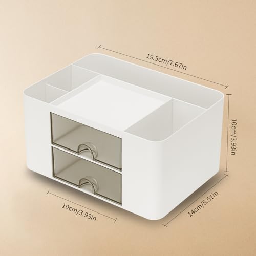 Image of QIYVLOS Minimalist White Desk Organizer with 7 Compartments, Multi-Functional Pencil Pen Holder for Desk, Desktop Organizer for Office Home Art Supplies