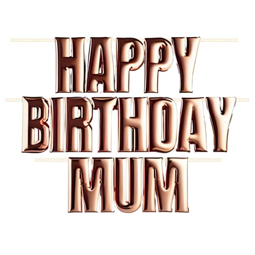 AKH Happy Birthday Mum Balloon Decoration Set | Birthday Balloons Party Decoration Foil Balloons with Ribbon & Straws | Happy Bday Banner For Mother