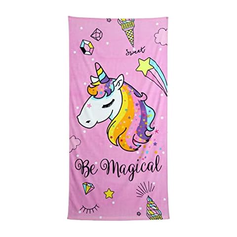 Secaneta Toalla Playa Unicornio Infantil Niñas de 75x150 cm Cover