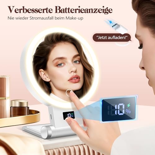 B Beauty Planet 30X/1X Kompaktspiegel mit Beleuchtung – Ansicht 2
