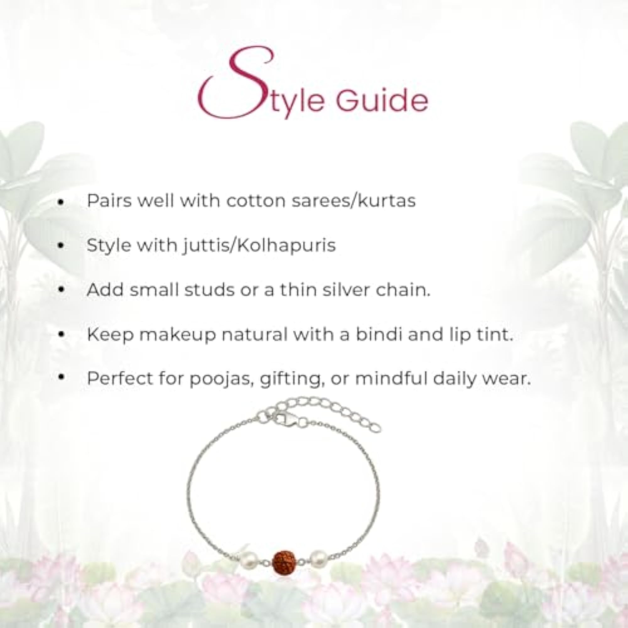 925 Sterling Silver Rudraksha & Pearl Bracelet