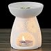 NJCharms Ceramic Tealight Holder Essential Oil Burner Aromatherapy Wax Candle Tart Burner Warmer Diffuser Aroma Candle Warmers Porcelain Decoration for Parlor Bedroom Carved Star Shape White