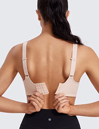 Image of SYROKAN High Impact Sports Bras for Women No Uniboob Unlined Underwire Adjustable Cross Back Bra